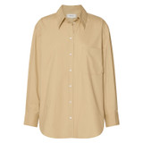 Oroton Poplin Long Sleeve Shirt in Cane Sugar and 100% Cotton for Women