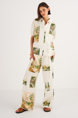 Oroton Camp Print PJ Pant in Toffee and 100% Silk for Women