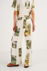 Oroton Camp Print PJ Pant in Toffee and 100% Silk for Women