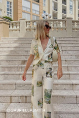 Oroton Camp Print PJ Pant in Toffee and 100% Silk for Women