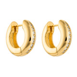 Oroton Mollie Mini Hoops in Gold and Brass Base Metal With 12Ct Gold Plating/Cubic Zirconia for Women