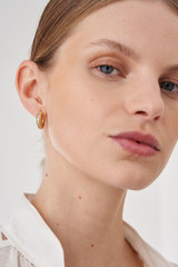 Oroton Mollie Mini Hoops in Gold and Brass Base Metal With 12Ct Gold Plating/Cubic Zirconia for Women