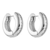 Front product shot of the Oroton Mollie Mini Hoops in Silver and Brass Base Metal With Rhodium Plating/Cubic Zirconia for Women