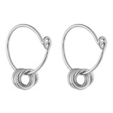 Front product shot of the Accessories Wrenley Hoops in Silver and Brass Base Metal With Rhodium Plating for Women