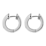 Front product shot of the Oroton Drew Mini Hoops in Silver and Brass Base Metal With Rhodium Plating for Women