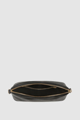 Internal product shot of the Oroton Inez Slim Crossbody in Black and Shiny Soft Saffiano for Women . IP:17