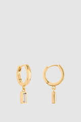 Front product shot of the Oroton Phoebe Huggies in Gold and Brass Base With 18CT Gold Plating for Women . IP:14