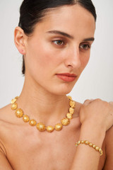 Oroton Ocean Pearl Limpet Bracelet in Worn Gold and Brass Base With 18CT Gold Plating for Women