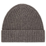 Oroton Woods Knit Beanie in Grey Marle and 100% Merino Wool for Women
