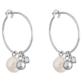 Front product shot of the Oroton Minnie Hoops in Silver and Brass Base With Rhodium Plating for Women