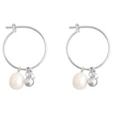 Front product shot of the Oroton Minnie Hoops in Silver and Brass Base With Rhodium Plating for Women
