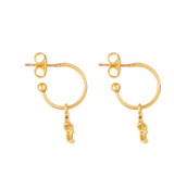 Front product shot of the Oroton Starfish Hoops in Worn Gold/Clear and Brass base metal with precious metal plating for Women