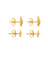 Front product shot of the Oroton Starfish Stud Set in Worn Gold/Clear and Brass base metal with precious metal plating for Women