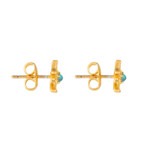 Front product shot of the Oroton Starfish Necklace And Stud Set in Worn Gold/Turquoise and Brass base metal with precious metal plating for Women