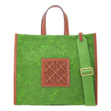 Oroton Lane Lace Large Tote in Garden and Smooth Leather and Lace Canvas for Women