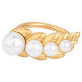 Front product shot of the Oroton Lexie Ring in Worn Gold/Pearl and  for Women