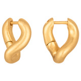 Front product shot of the Oroton Luella Mini Twist Huggies in Worn Gold and Brass Base With 18CT Gold Plating for Women