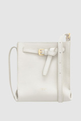 Front product shot of the Oroton Margot Tiny Bucket Bag in Clotted Cream and Premium pebble leather for Women . IP:1