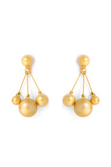 Front product shot of the Oroton Bowman Cluster Earrings in Worn Gold and Brass base metal for Women