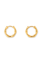 Front product shot of the Oroton Fife Huggies in 18K Gold and Recycled 925 Sterling Silver for Women