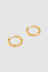 Front product shot of the Oroton Fife Hoops in 18K Gold and 100% recycled sterling silver for Women .