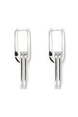Front product shot of the Oroton Isla Link Charm Hoop in Silver and Brass for Women