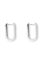 Front product shot of the Oroton Isla Wide Hoop in Silver and Brass for Women