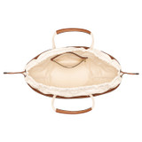 Internal product shot of the Oroton Callaway Straw Tote in Natural/Amber and Woven straw with leather trims for Women