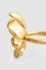 Front product shot of the Oroton Peony Ring in Worn Gold and Brass for Women