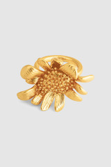 Front product shot of the Oroton Peony Ring in Worn Gold and Brass for Women