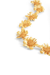 Front product shot of the Oroton Peony Necklace in Worn Gold and Brass for Women . IP:15