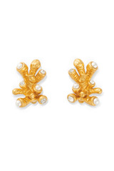 Front product shot of the Oroton Lucia Earrings in Worn Gold and Brass for Women .