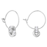 Front product shot of the Oroton Leighton Mini Hoops in Silver and Brass for Women