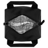 Internal product shot of the Oroton Kaia Lunch Bag in Black and Check straw material for Women . IP:17