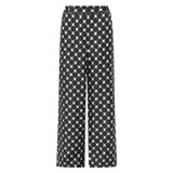 Front product shot of the Oroton Penny Flower Pant in North Sea and 100% silk for Women