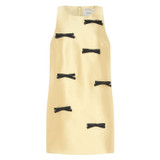 Front product shot of the Oroton Bow Detail Shift Dress in Lemon Zest and 85% polyester, 15% silk for Women . IP:1