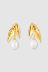 Front product shot of the Oroton Alma Studs in Worn Gold/Pearl and Brass for Women . IP:1