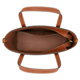 Internal product shot of the Oroton Polly Smooth Small Tote in Cognac and Smooth leather fused with saffiano PU for Women