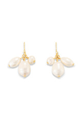 Front product shot of the Oroton Kimberley Pearl Charm Hook Earrings in Gold/Pearl and Brass for Women . IP:1