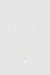 Front product shot of the Oroton Kimberley Pearl Lariat Necklace in Gold/Pearl and Brass for Women . IP:1