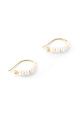 Front product shot of the  Kimberley Pearl Thread Earrings in Gold/Pearl and Brass for Women . IP:14