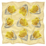 Front product shot of the Oroton Linear Tulip Scarf in Fennel and 100% silk for Women