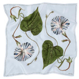 Front product shot of the Oroton Striped Flower Silk Scarf in Mist and 100% silk for Women . IP:1