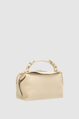 Back product shot of the Oroton Mica Mini Bowler in Cashew and Pebble leather for Women . IP:25