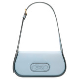 Front product shot of the Oroton Oro Baguette in Denim and Smooth leather for Women