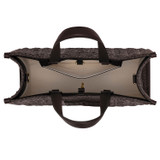 Internal product shot of the Oroton Lane Straw Medium Tote in Mahogany and Woven straw with leather trims for Women . IP:17