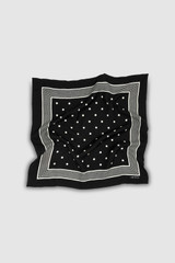 Front product shot of the Oroton Bandana Silk Scarf in Black and 100% silk for Women . IP:1