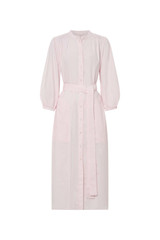 Front product shot of the Oroton Cleo Poplin Dress in Palest Pink and 100% Cotton Poplin for Women
