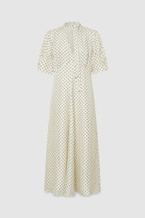 Front product shot of the Oroton Spot Print Day Dress in Cream and 100% Silk for Women . IP:1