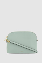 Front product shot of the Oroton Inez Slim Crossbody in Duck Egg and Shiny soft saffiano leather for Women . IP:1